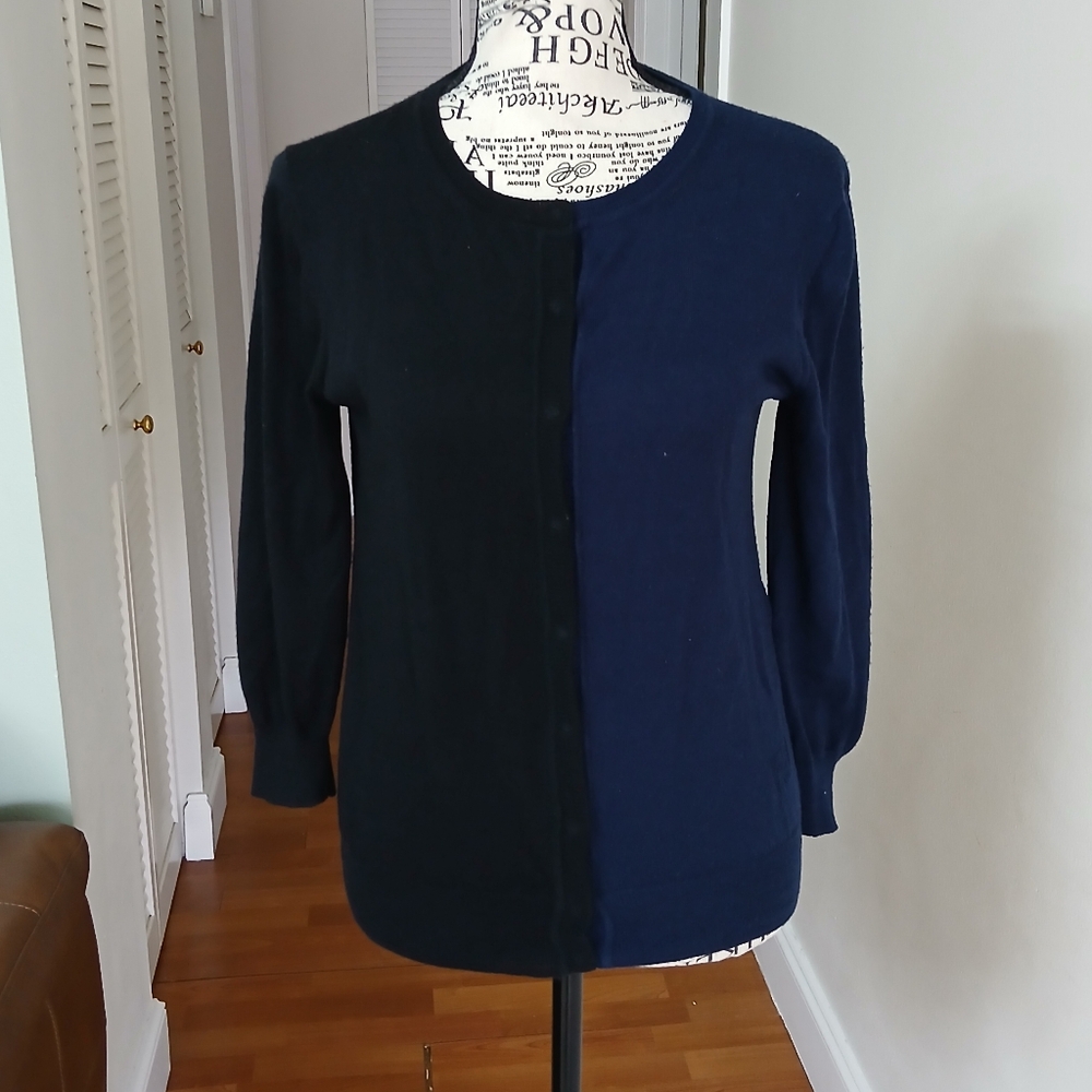 FENDI BLack and Navy‎ Wool Cardigan
